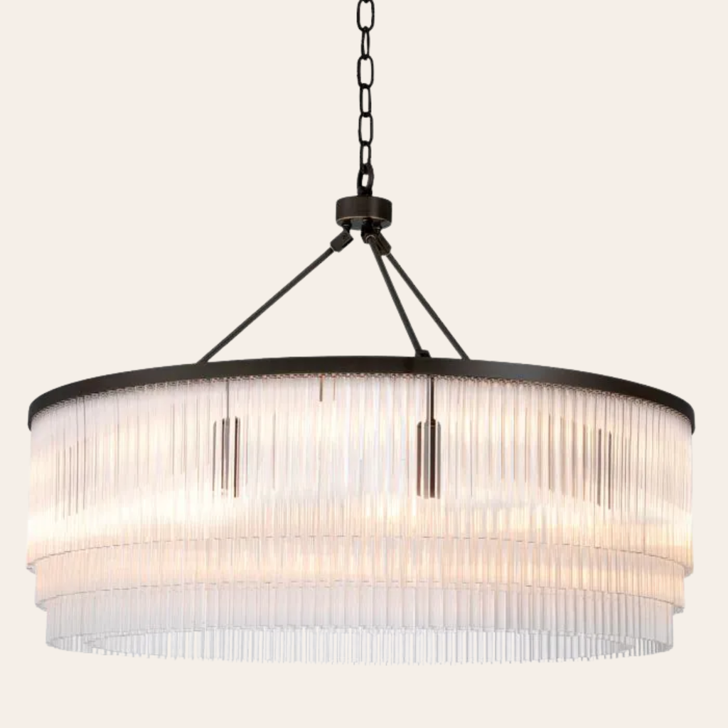 Eichholtz Hector Hanglamp L | Bronsaccenten, Helder Glas