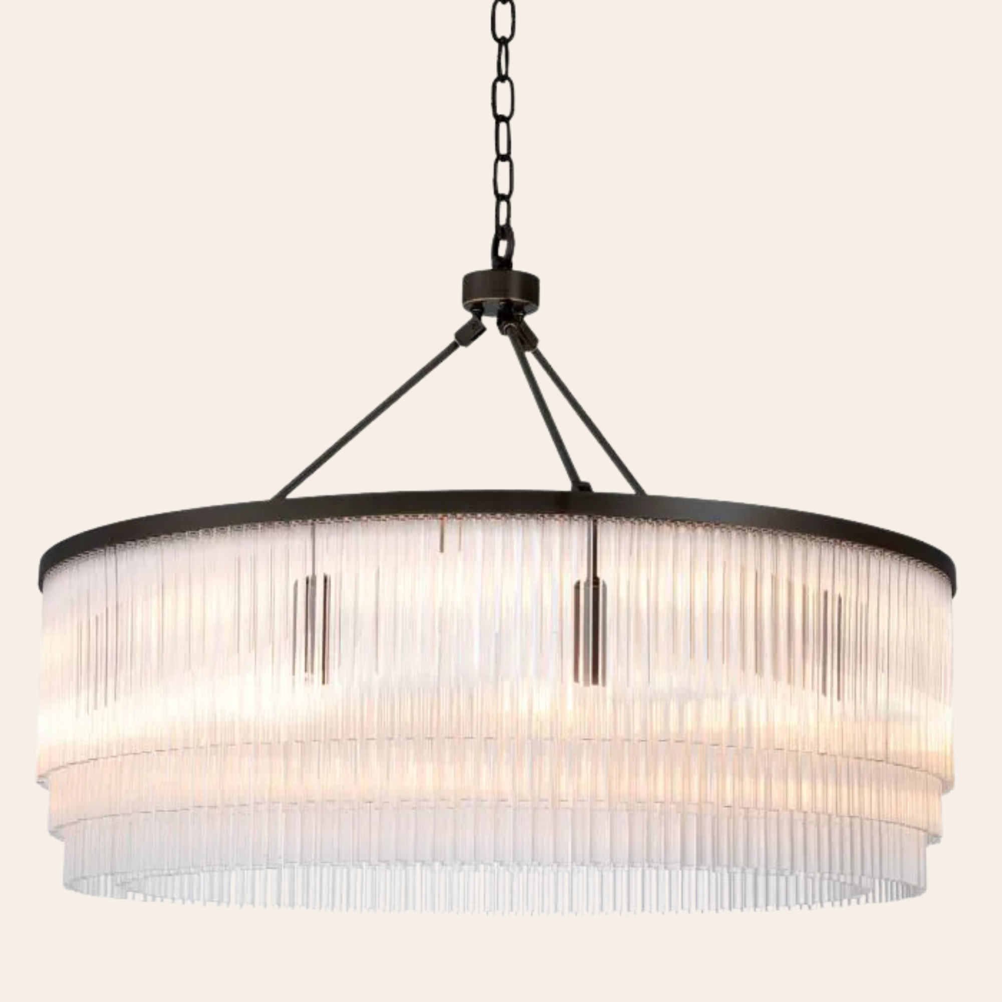 Eichholtz Hector Hanglamp L | Bronsaccenten, Helder Glas