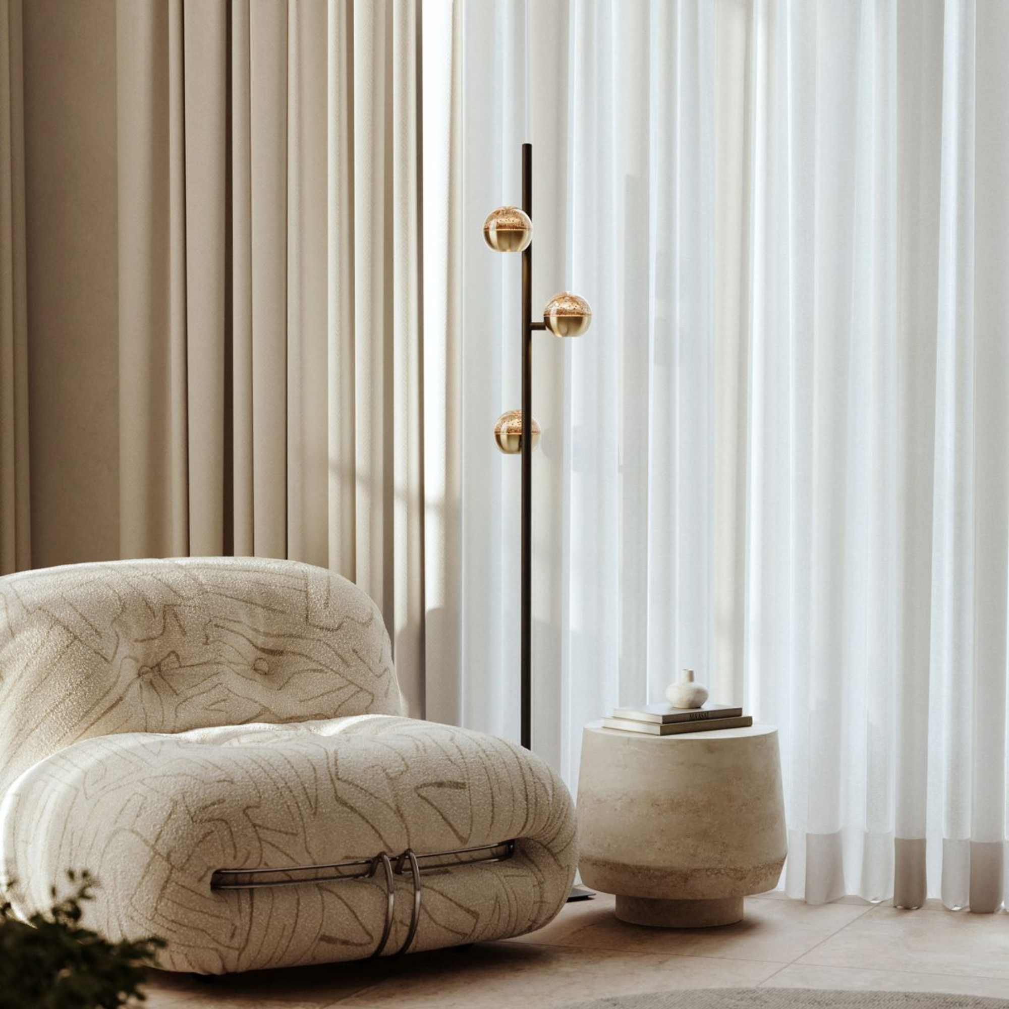 Steinhauer Belluno Vloerlamp | Zwart Messing, Dim to Warm LED voor Woonkamer