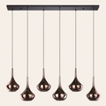Eglo Almoster Druppelvormige Hanglamp Koperkleurig Spiegelglas met Opaline Binnenkap - E27 Design Hanglamp Zwart 144cm