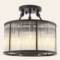 Eichholtz Bernardi S Plafondlamp | Brons, Art Deco Glas, Vintage Design