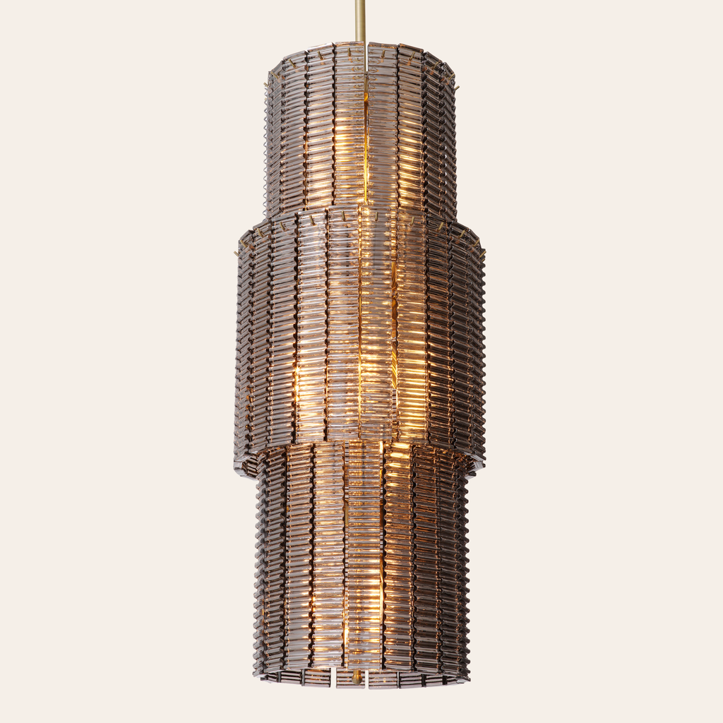 Eichholtz Imperial Kroonluchter | Brushed Brass, Smoke Glass