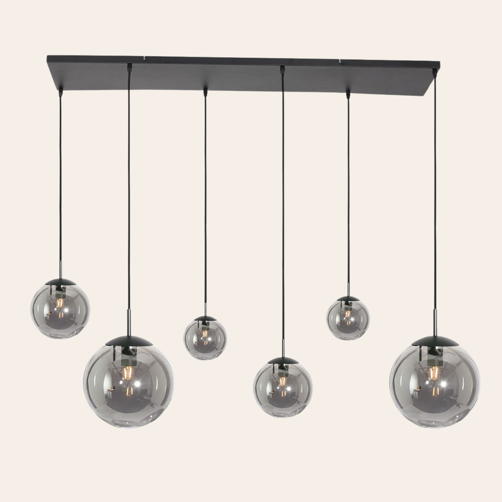 Steinhauer Bollique Hanglamp Zwart | 6-Lichts, Verstelbare Hoogte voor Eettafel en Woonkamer Steinhauer