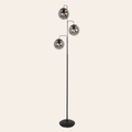 Steinhauer Bollique Vloerlamp | Zwart Metaal, 3-Lichts Smoke Glas voor Woonkamer