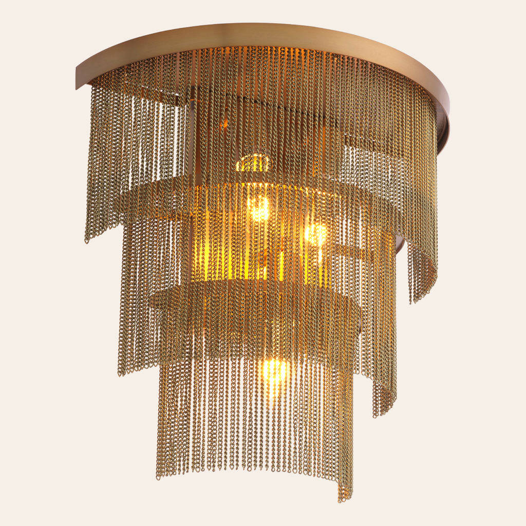 Eichholtz Tissot Wandlamp | Antique Brass, Drie Lagen Kettingen