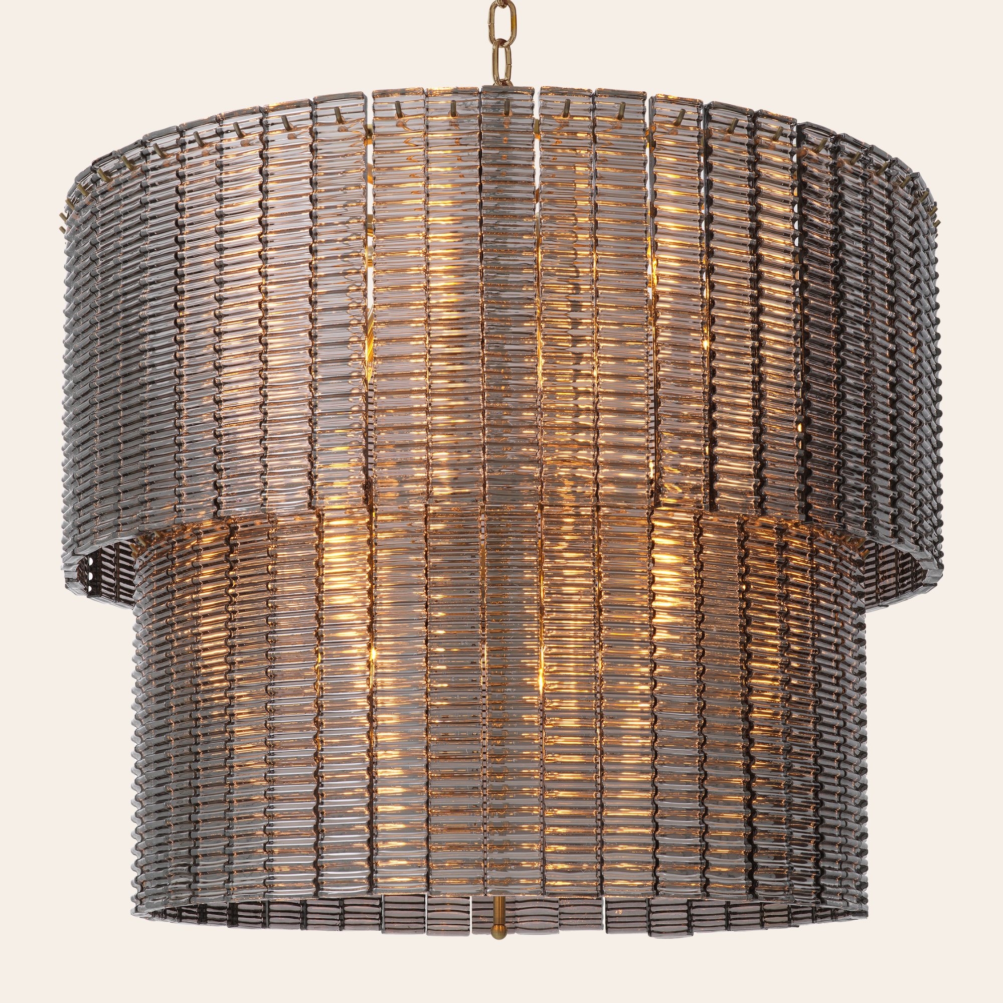 Eichholtz Imperial Double Kroonluchter | Brushed Brass, Smoke Glass
