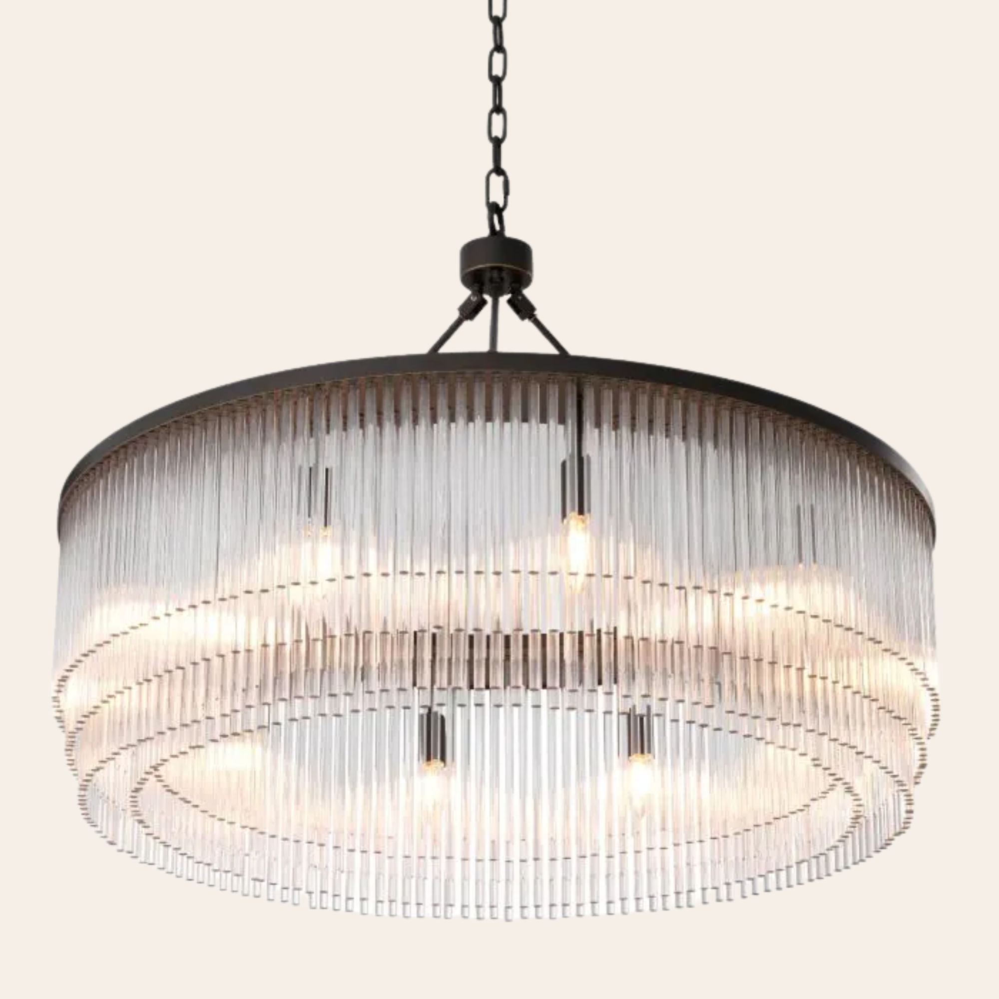 Eichholtz Hector Hanglamp L | Bronsaccenten, Helder Glas