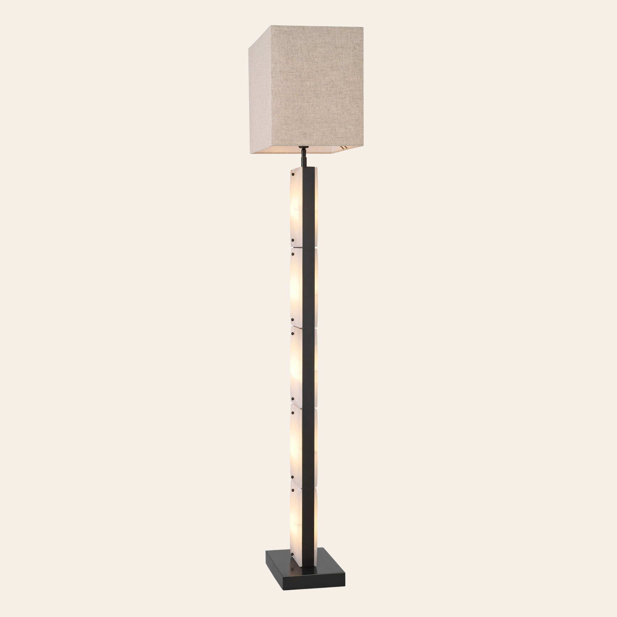 Eichholtz Ortiz Vloerlamp | Alabaster en Brons, Warm Licht