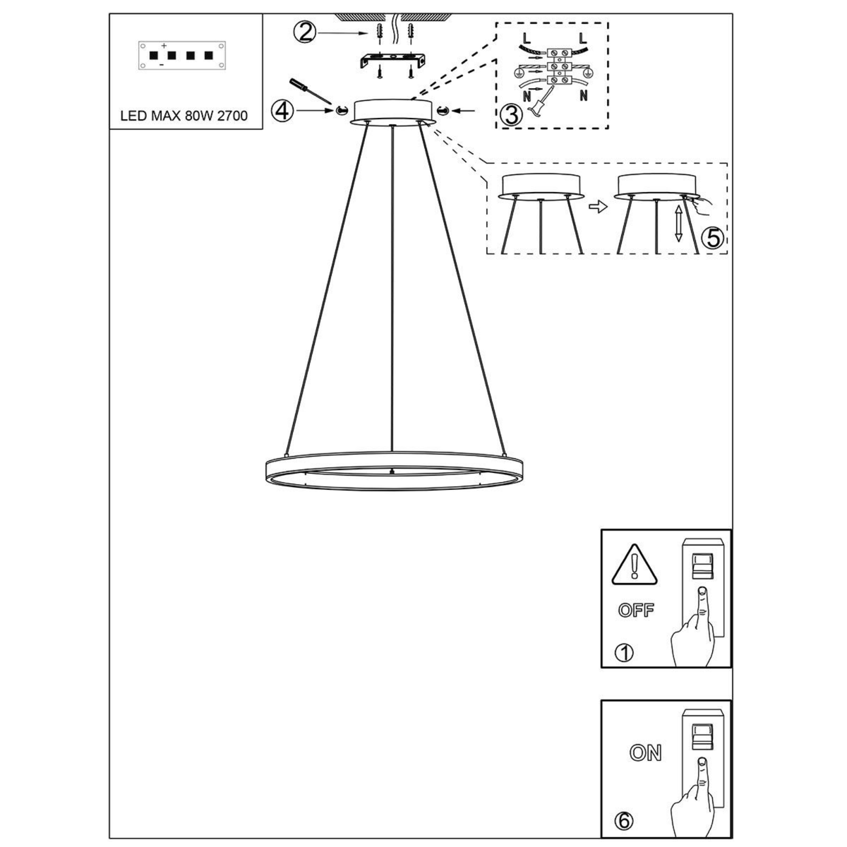 Steinhauer Ringlux Hanglamp Zwart | Verstelbare LED-ring Ø100 cm voor Eettafel en Woonkamer Steinhauer