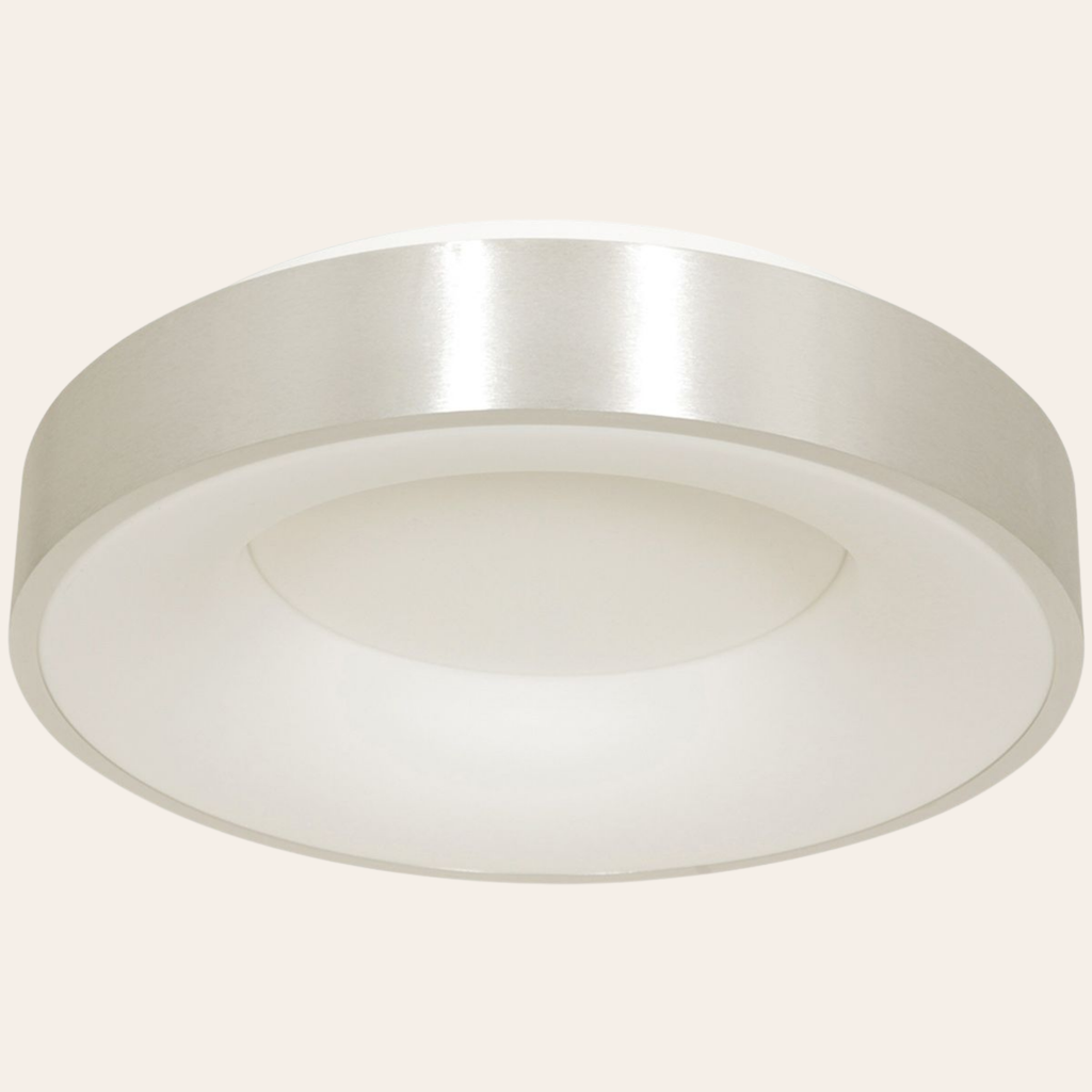 Steinhauer Ringlede Plafondlamp | Zilveren LED Ø48 cm, Dimbaar voor Slaapkamer en Woonruimte Steinhauer