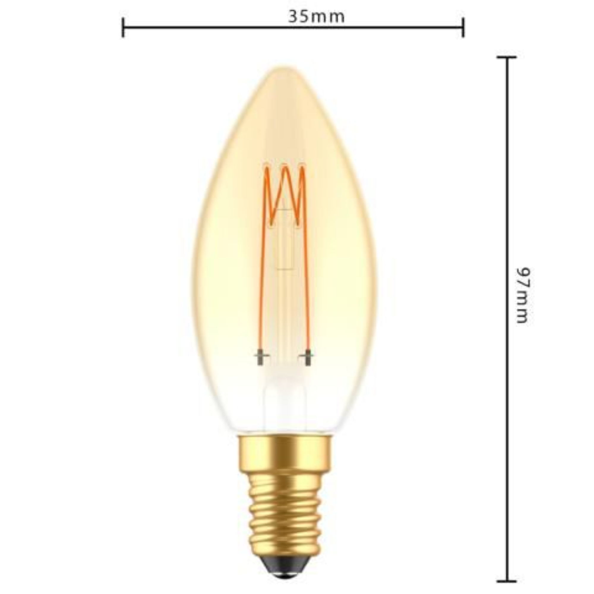 Led lichtbron I15187S candle vorm Filament 2,5W E14 136 Lumen Dimbaar 1800K