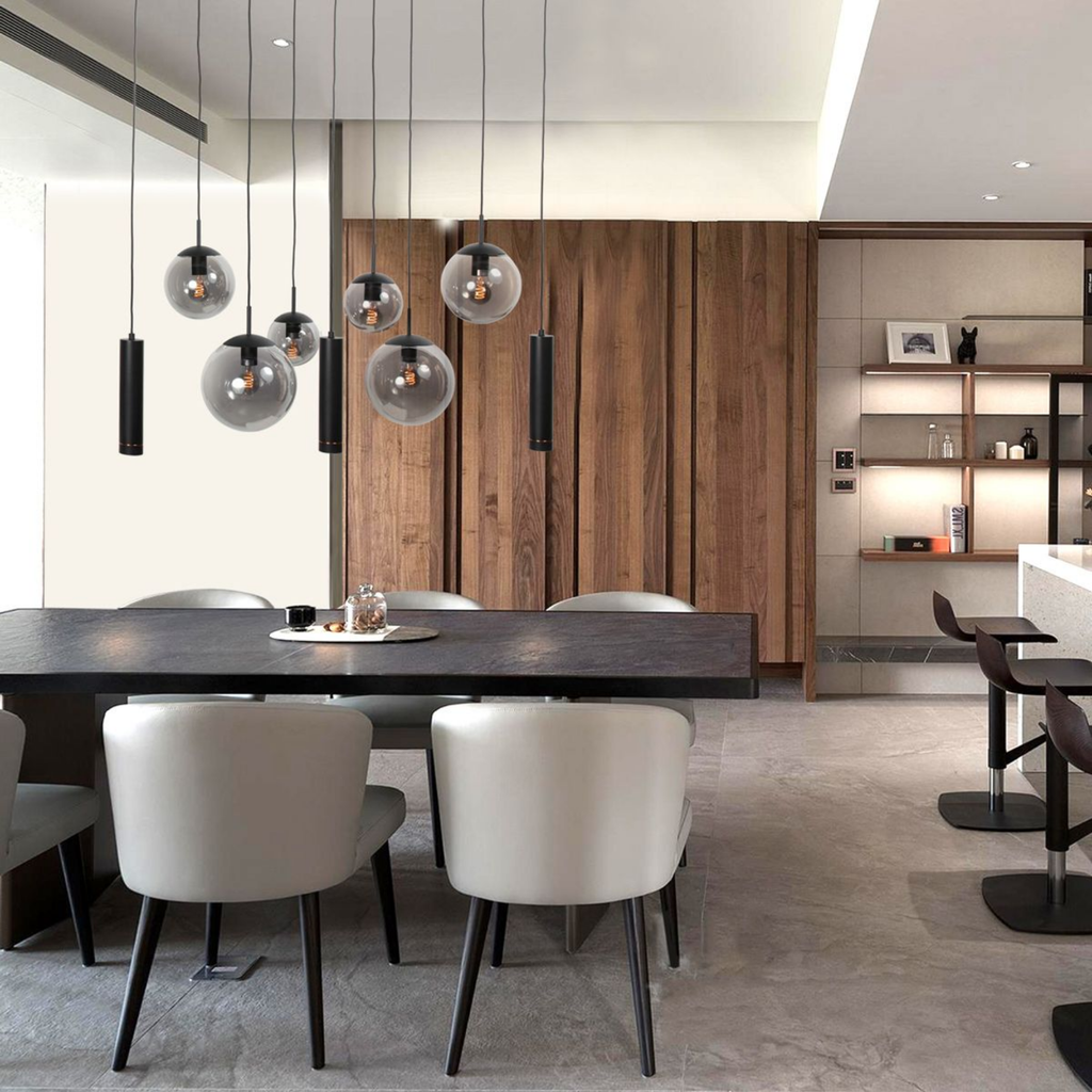 Steinhauer Bollique Hanglamp 9-lichts | Zwart Metaal, Smoke Glas, In Hoogte Verstelbaar Steinhauer