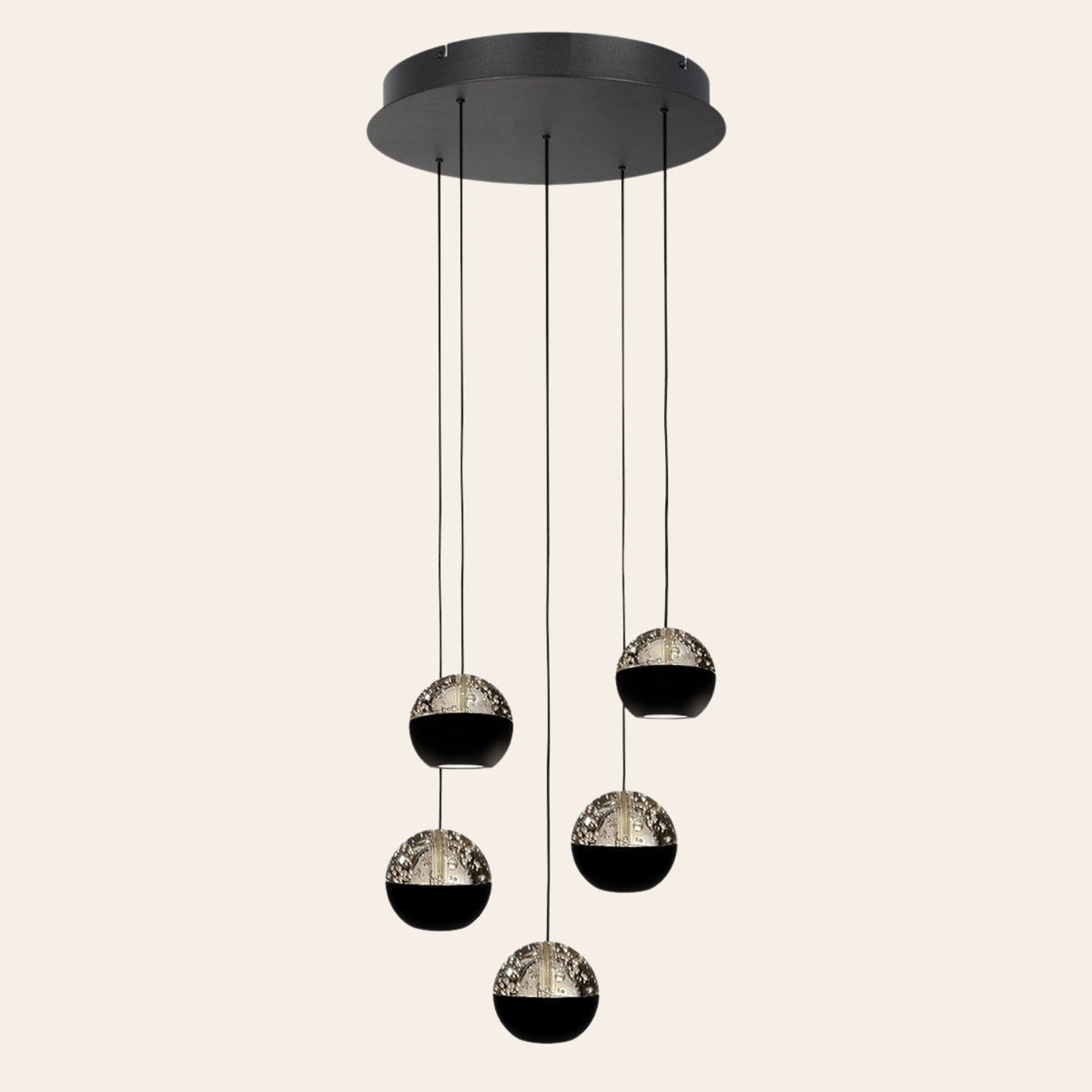 Steinhauer Belluno Hanglamp | 5-lichts, Smoke Glas, Verstelbaar Cable Lift Steinhauer