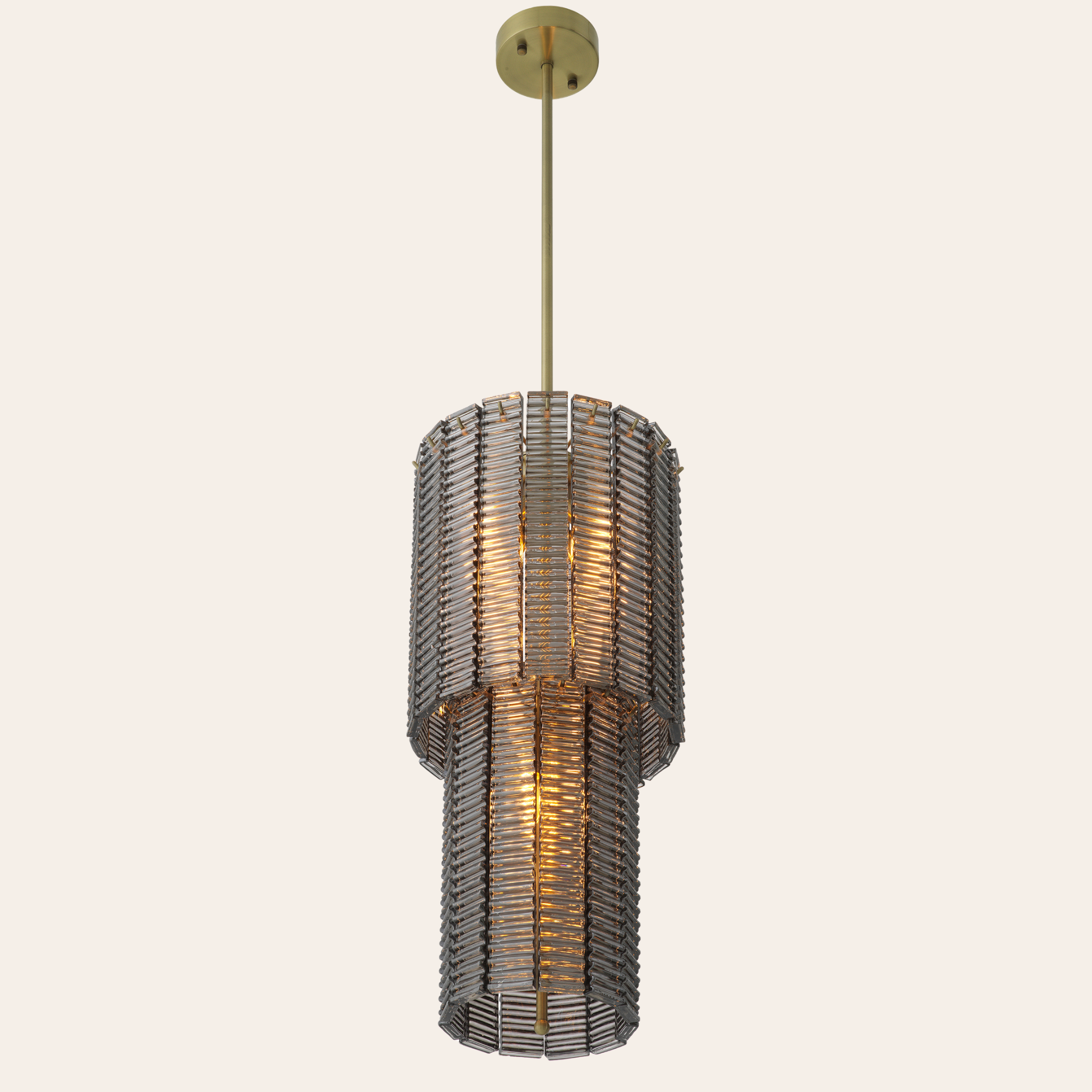 Eichholtz Imperial Kroonluchter S | Brushed Brass, Smoke Glass Hanglamp