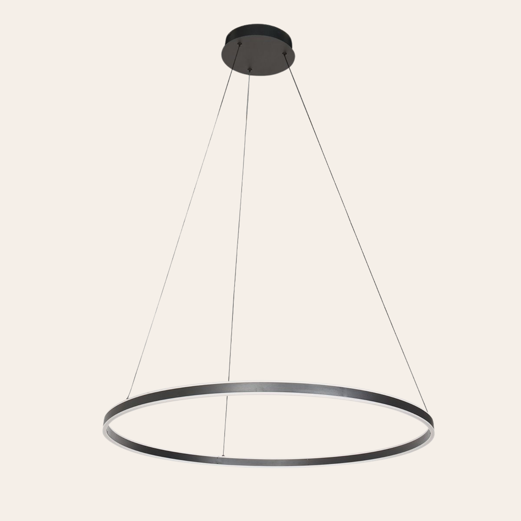 Steinhauer Ringlux Hanglamp | Zwarte LED-ring Ø80 cm, Verstelbaar voor Eettafel en Woonkamer Steinhauer
