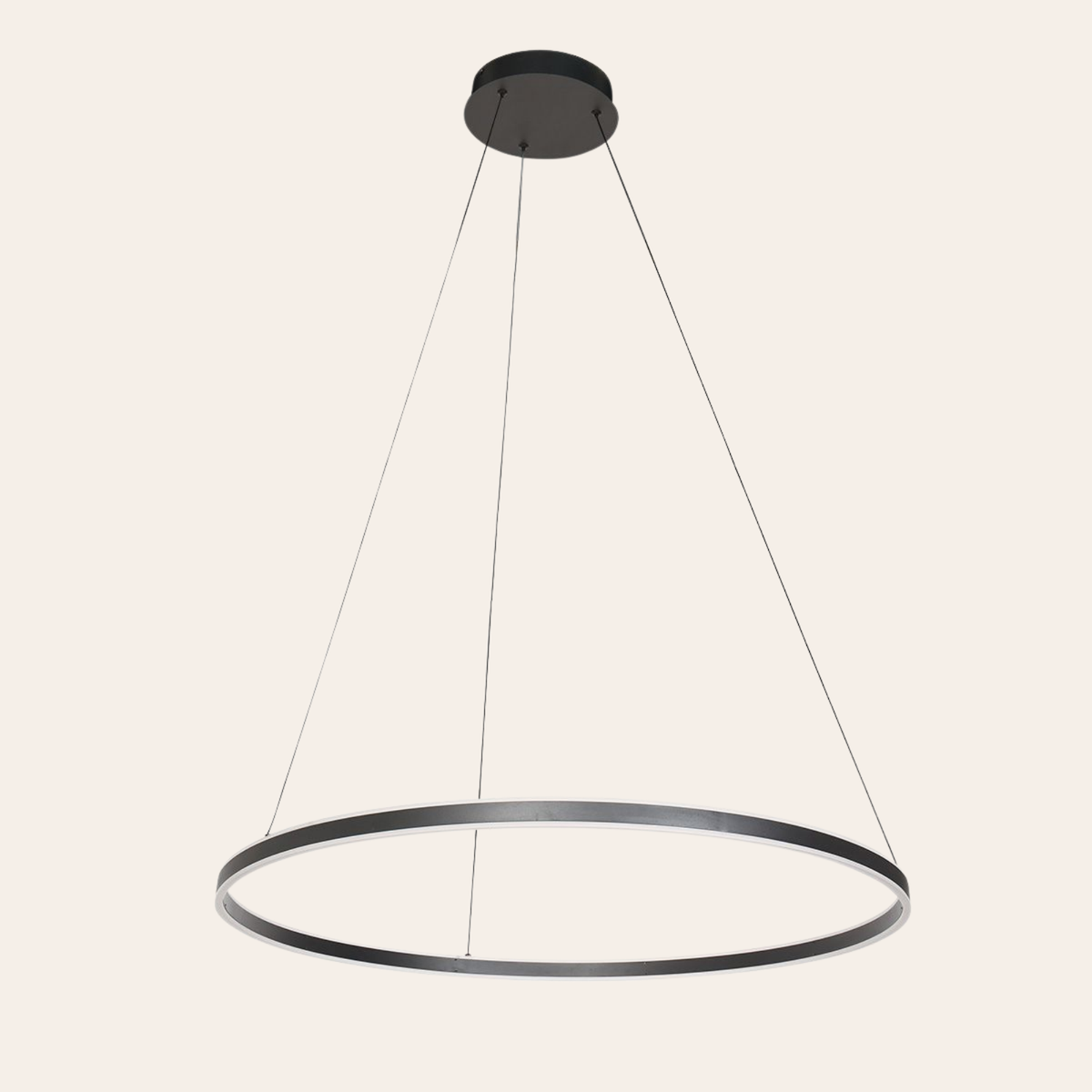 Steinhauer Ringlux Hanglamp | Zwarte LED-ring Ø80 cm, Verstelbaar voor Eettafel en Woonkamer Steinhauer