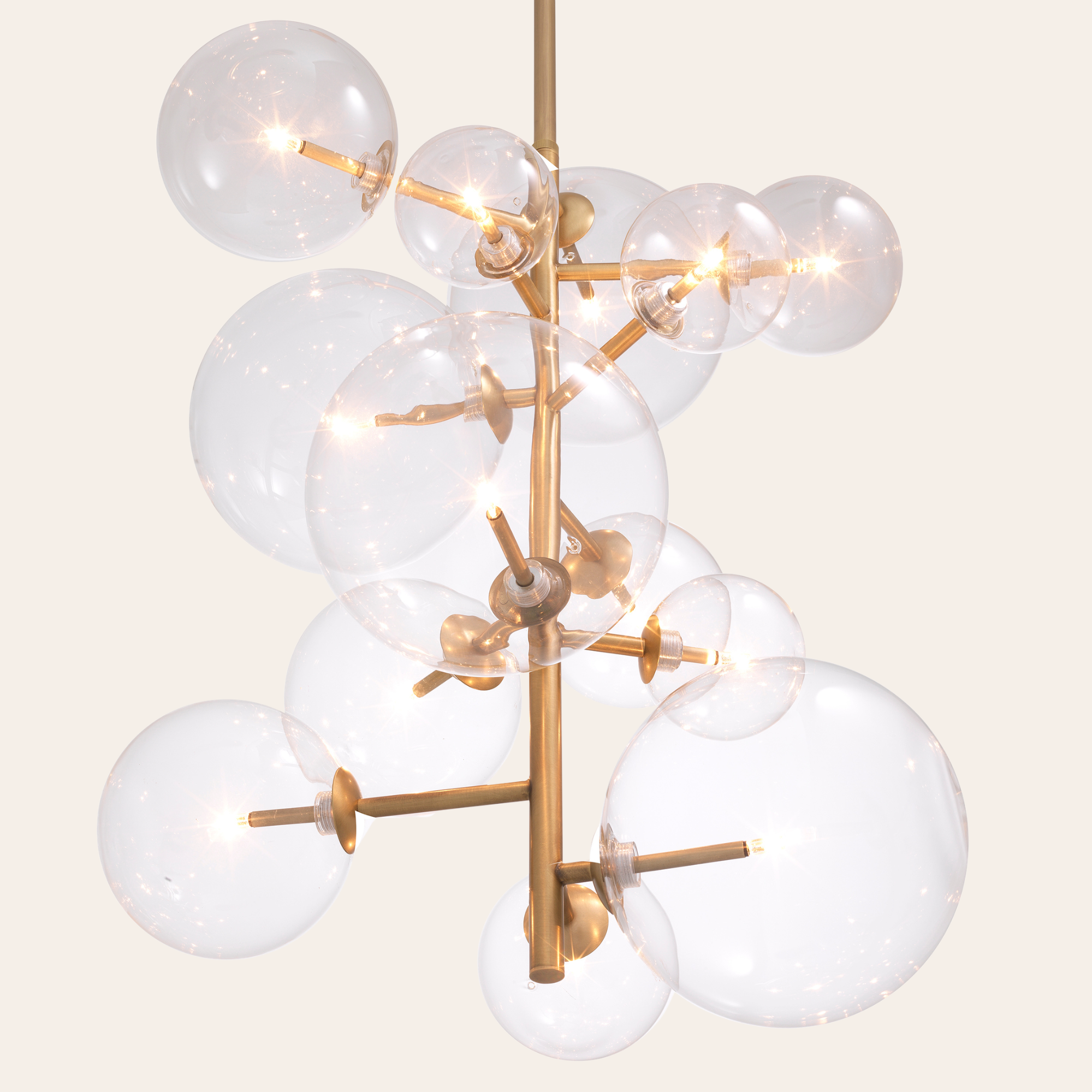 Eichholtz Ezra Chandelier | Antique Brass, Clear Glass