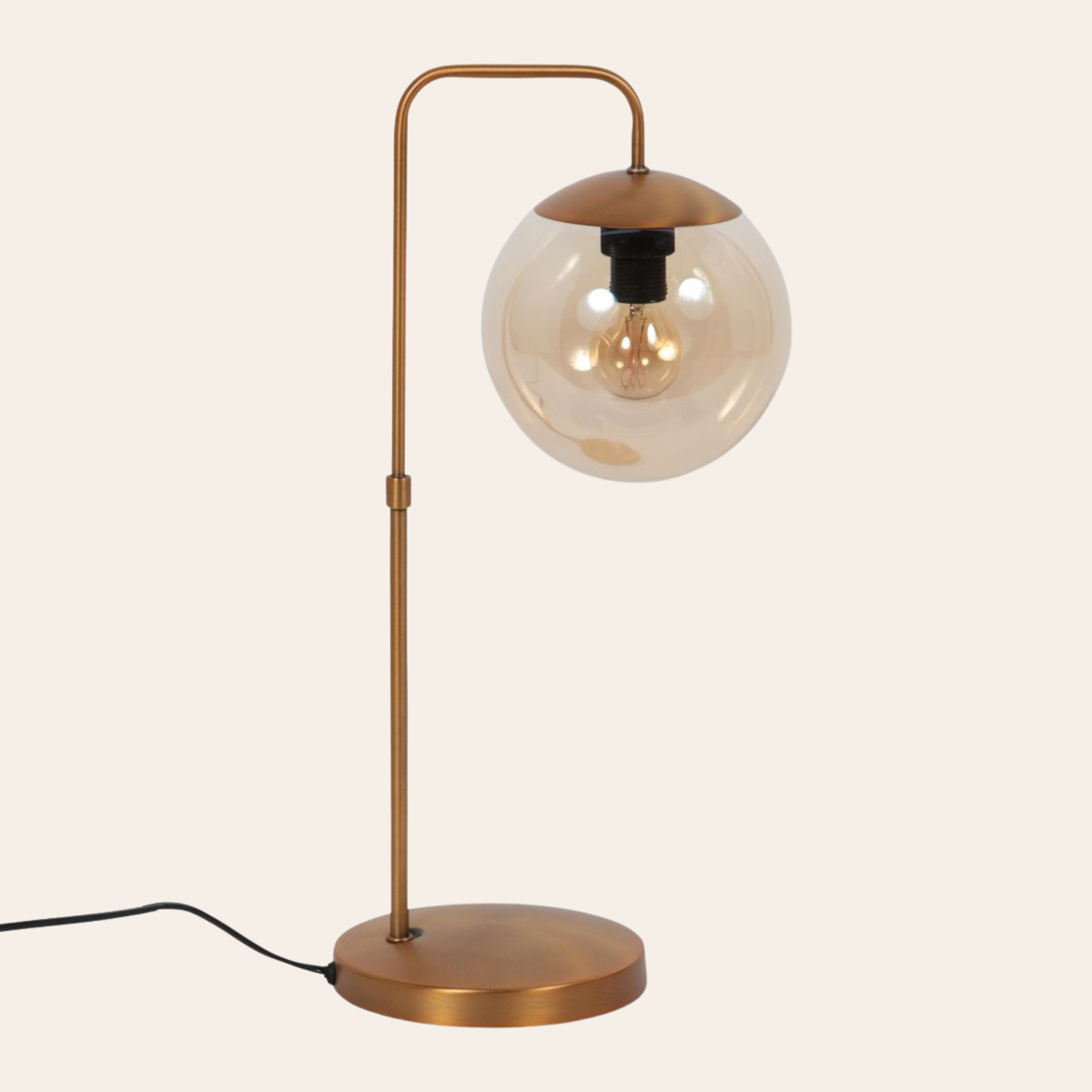 Steinhauer Bollique Tafellamp | Bronskleurig Metaal, Amber Glas, Dimbaar Steinhauer