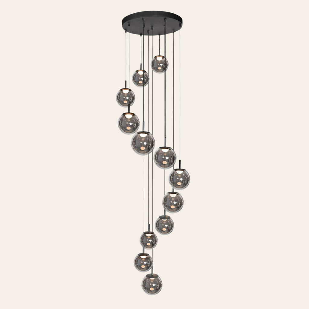 Steinhauer Bollique Hanglamp Zwart | Metaal, 12 Lichtpunten, Dimbaar, Ideaal voor Eettafel en Woonkamer Steinhauer