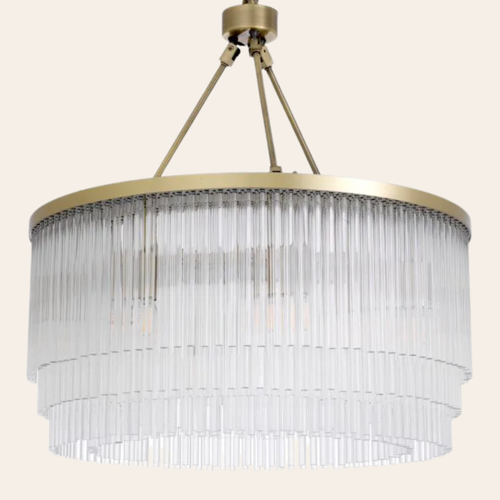 Eichholtz Hector Hanglamp S | Licht Geborsteld Messing, Helder Glas