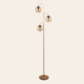Steinhauer Bollique Vloerlamp | Brons Metaal, 3-Lichts Amber Glas voor Woonkamer
