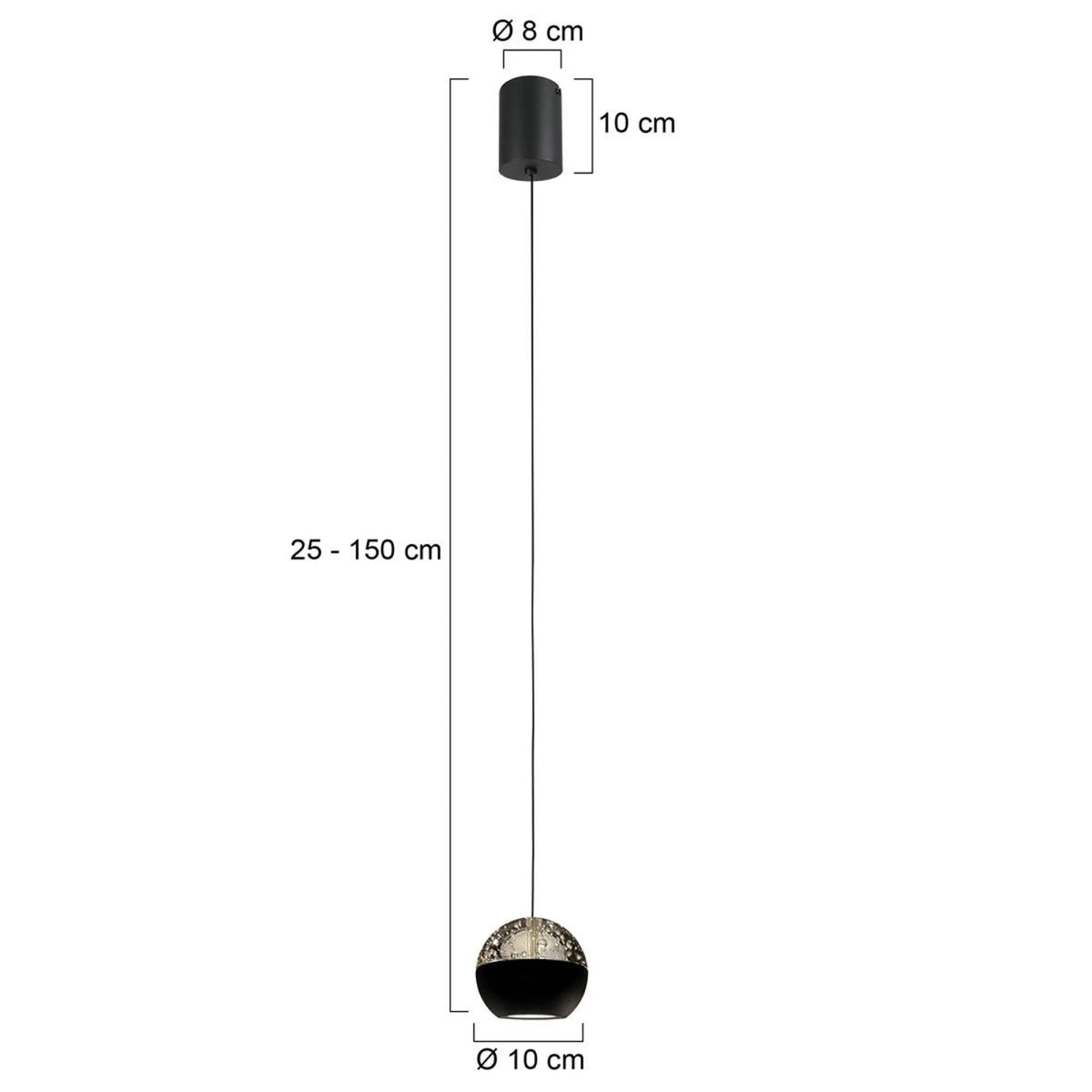 Steinhauer Belluno Hanglamp | Zwart, Smoke Glas, Dim to Warm LED Steinhauer