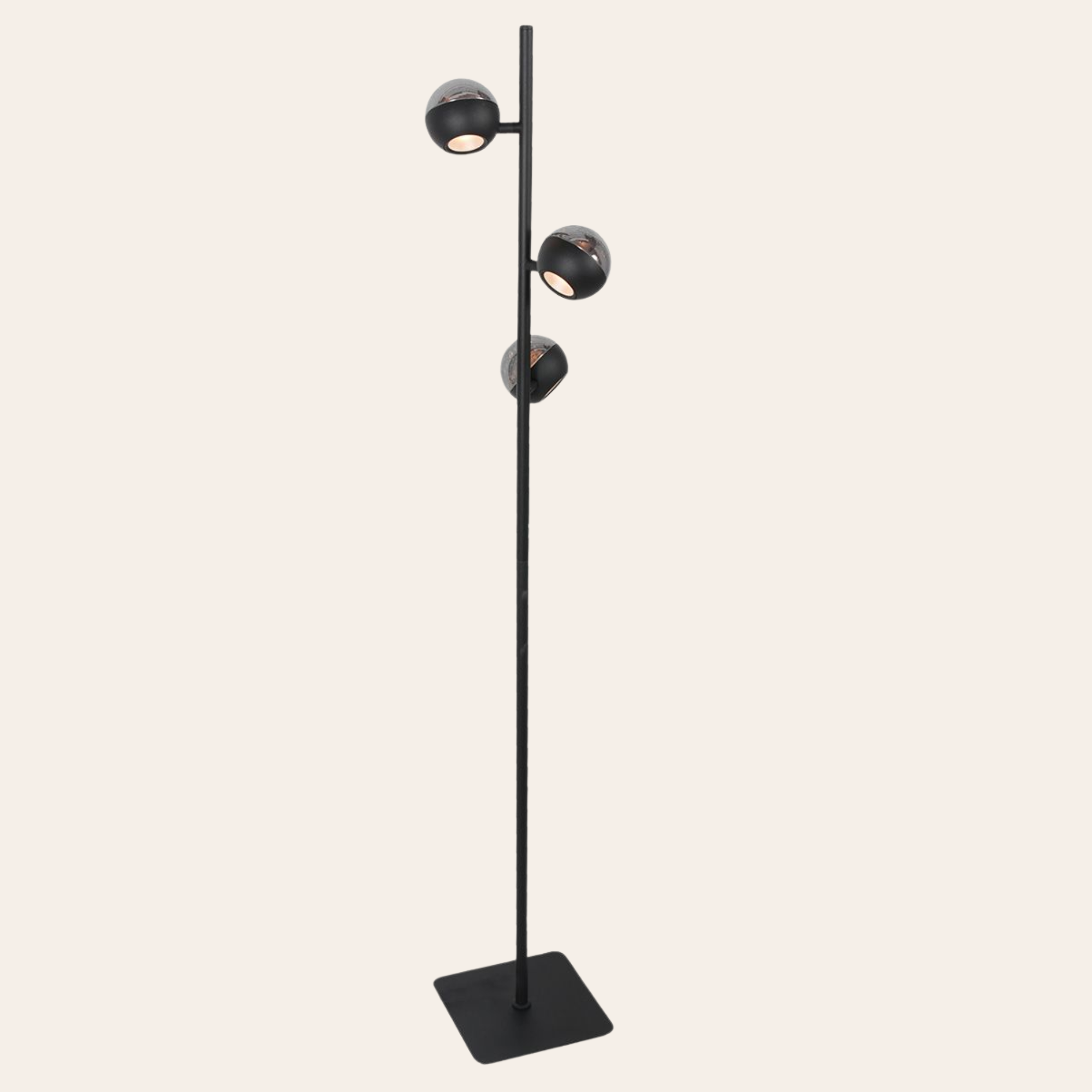 Steinhauer Belluno Vloerlamp | Smoke Glas, Dimbaar, 3-Lichts Design voor Woonkamer