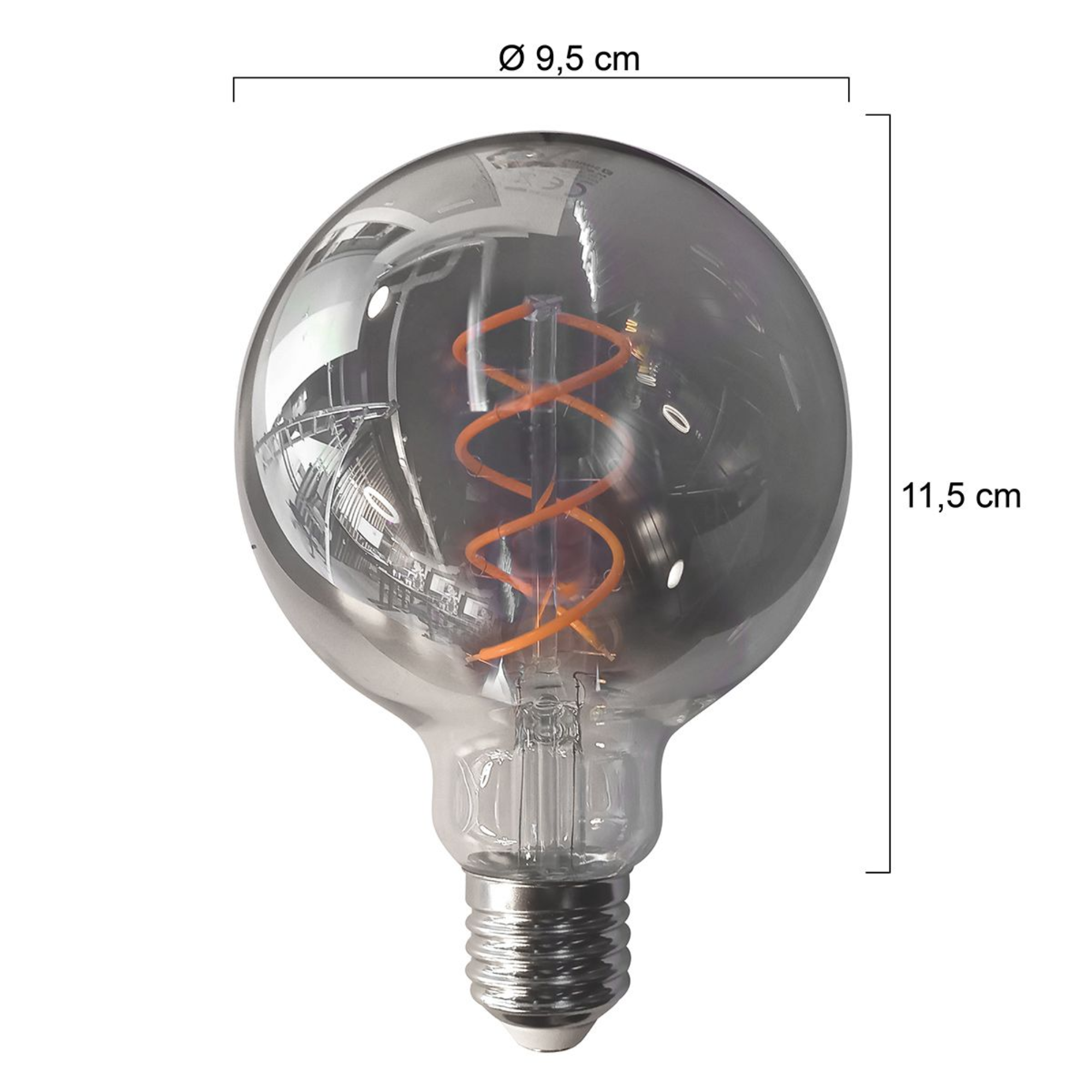 Dimbare smoke lichtbron met E27 fitting 140 Lumen 1800 Kelvin 4,5 Watt