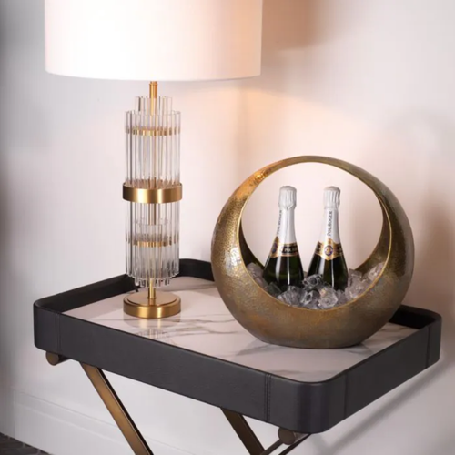 Eichholtz East Tafellamp | Antiek Messing, Helder Glas