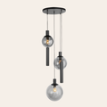 Steinhauer Bollique Hanglamp | Zwart Metaal, Smoke Glas, 5-lichts