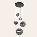 Steinhauer Bollique Hanglamp | Zwart Metaal, Smoke Glas, Dimbaar, Verstelbaar