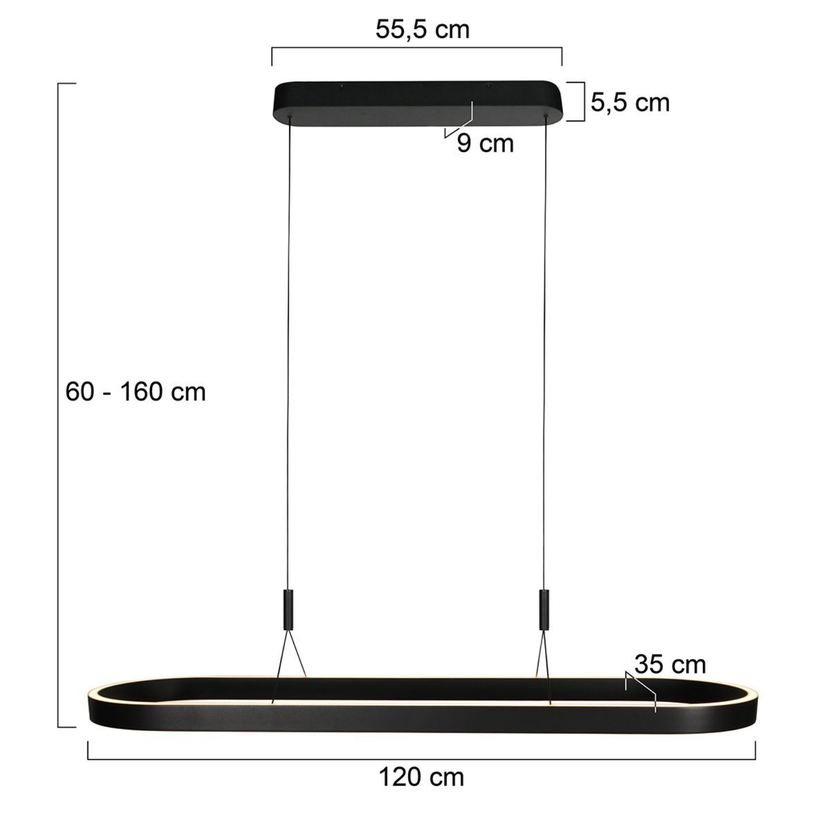 Steinhauer Mykty Hanglamp Eettafel | Zwart, Hoogte Verstelbaar, Industrieel Design Steinhauer