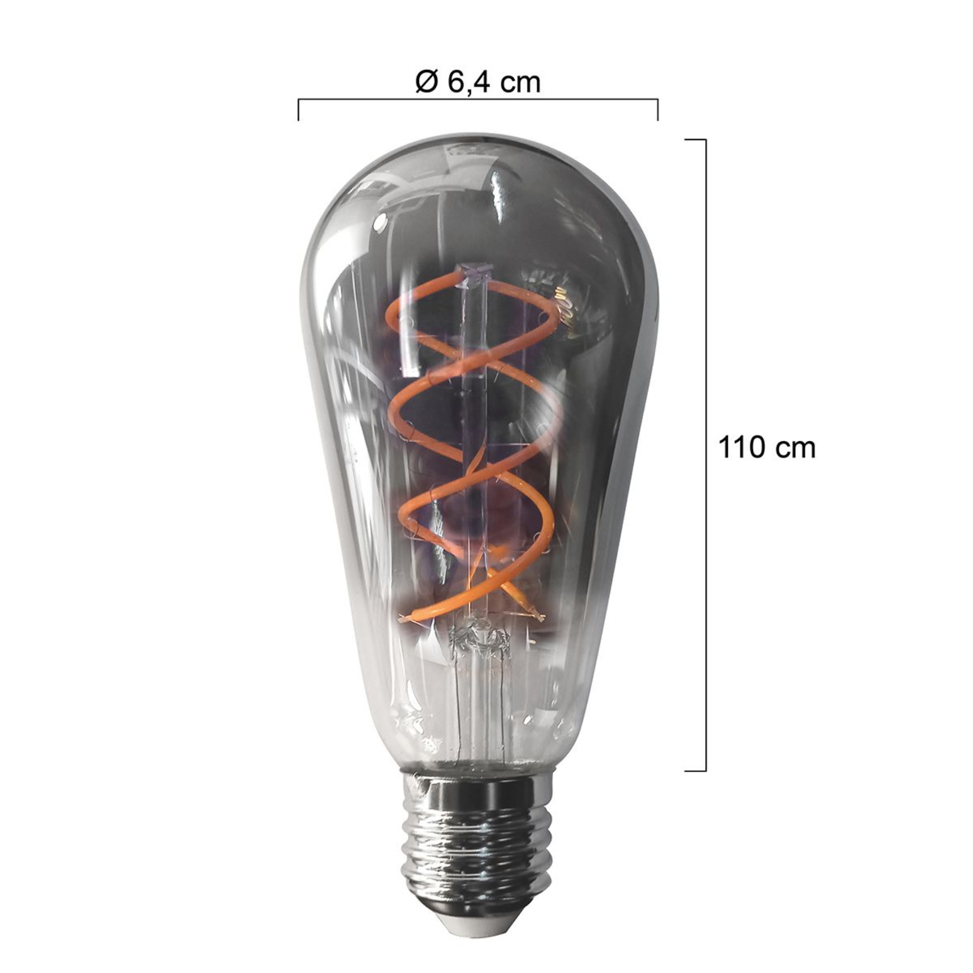 055 Dimbare smoke lichtbron met E27 fitting 140 Lumen 1800 Kelvin 4,5 Watt