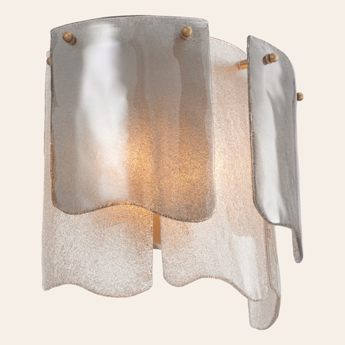Eichholtz Asinara Wandlamp | Antiek Messing, Handgemaakt Smoke Glas Eichholtz