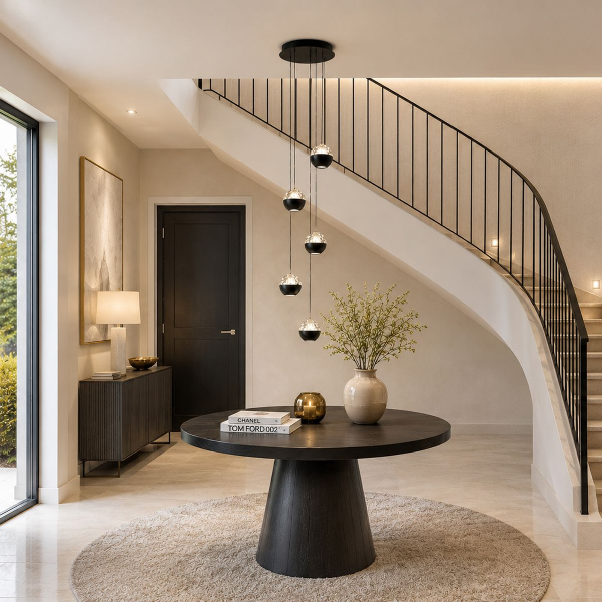 Steinhauer Belluno Hanglamp | 5-lichts, Smoke Glas, Verstelbaar Cable Lift Steinhauer