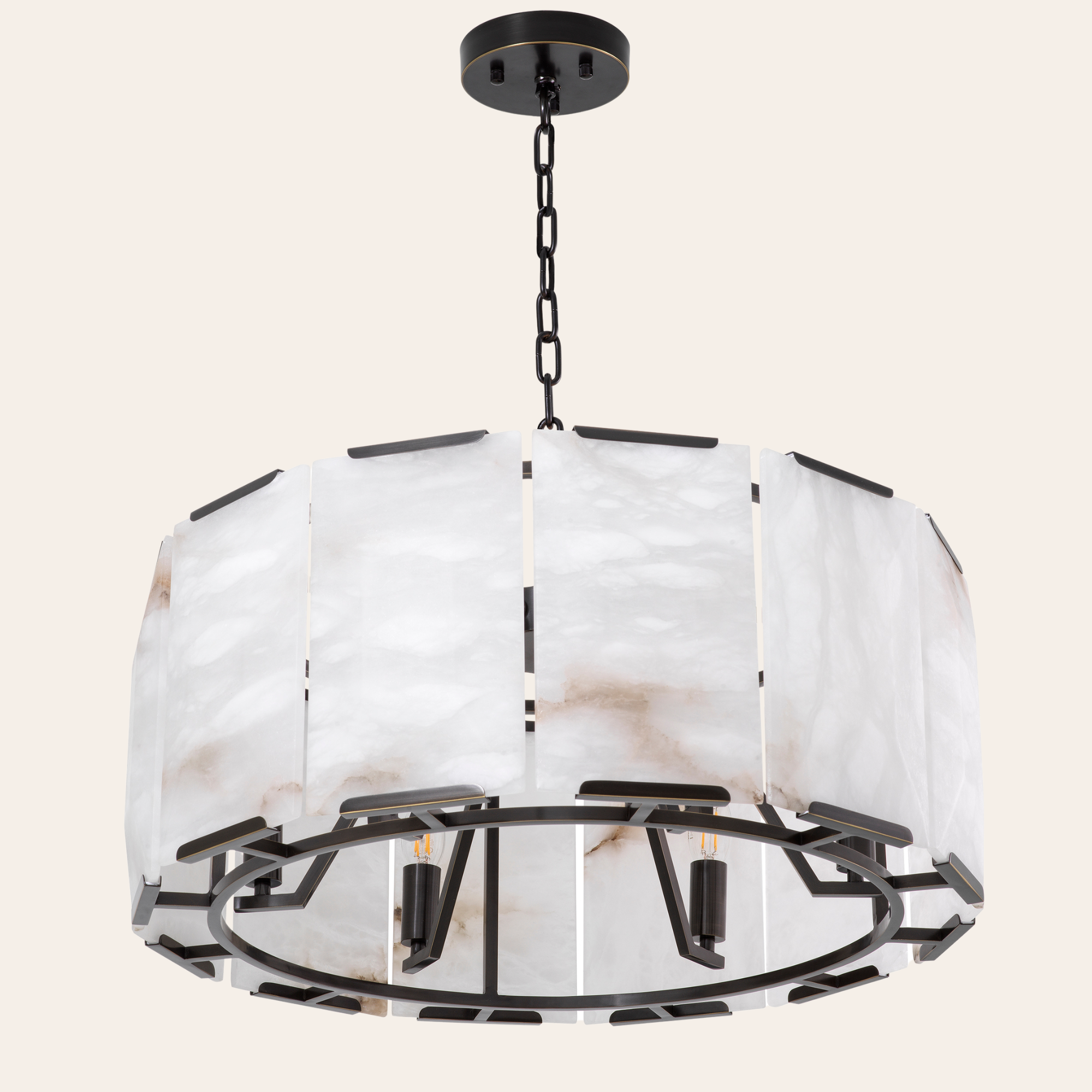 Eichholtz Ortiz Kroonluchter | Bronze Highlight, Alabaster