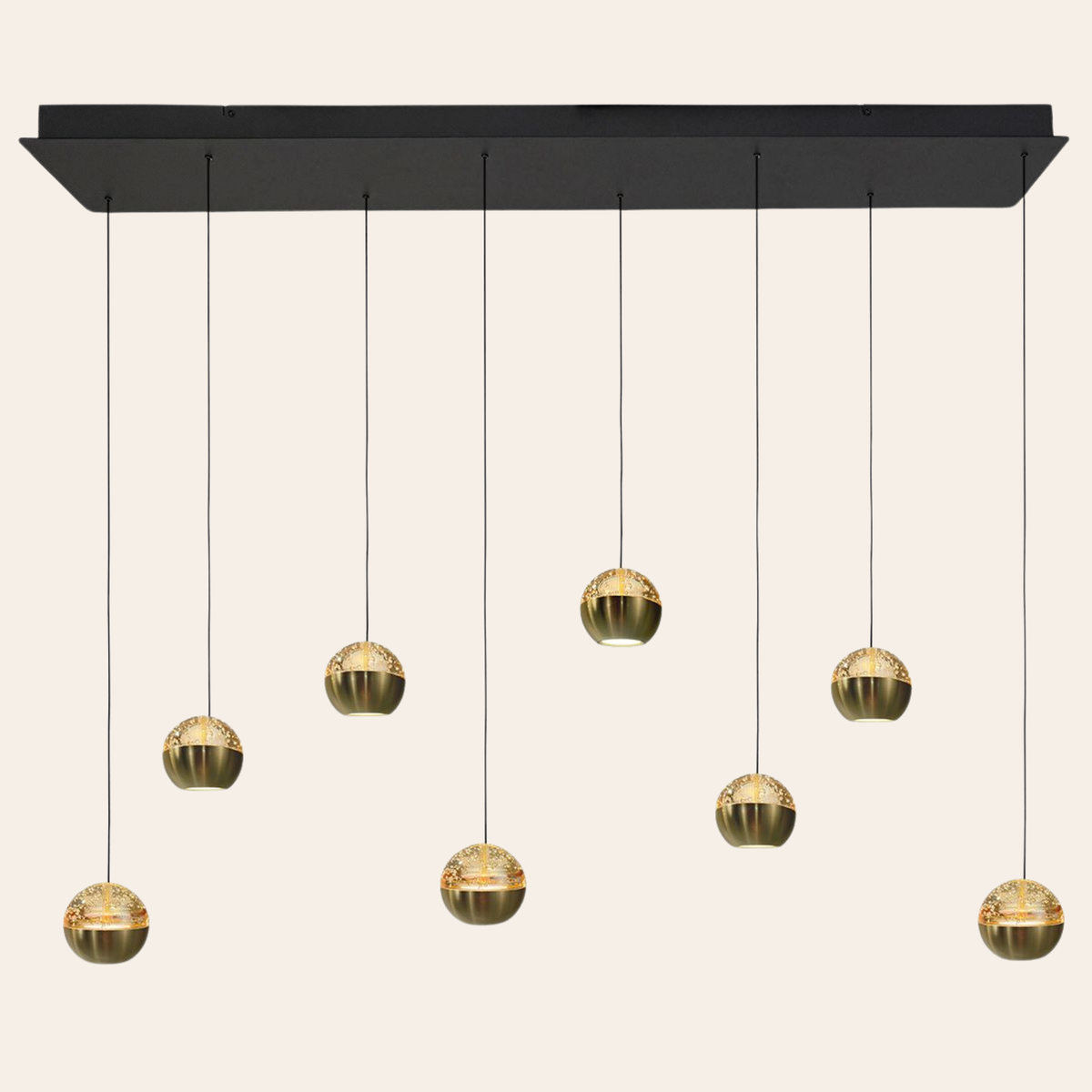 Steinhauer Belluno Hanglamp Messing | 8-Lichts Smoke Glas, Verstelbare Kabels voor Eettafel Steinhauer