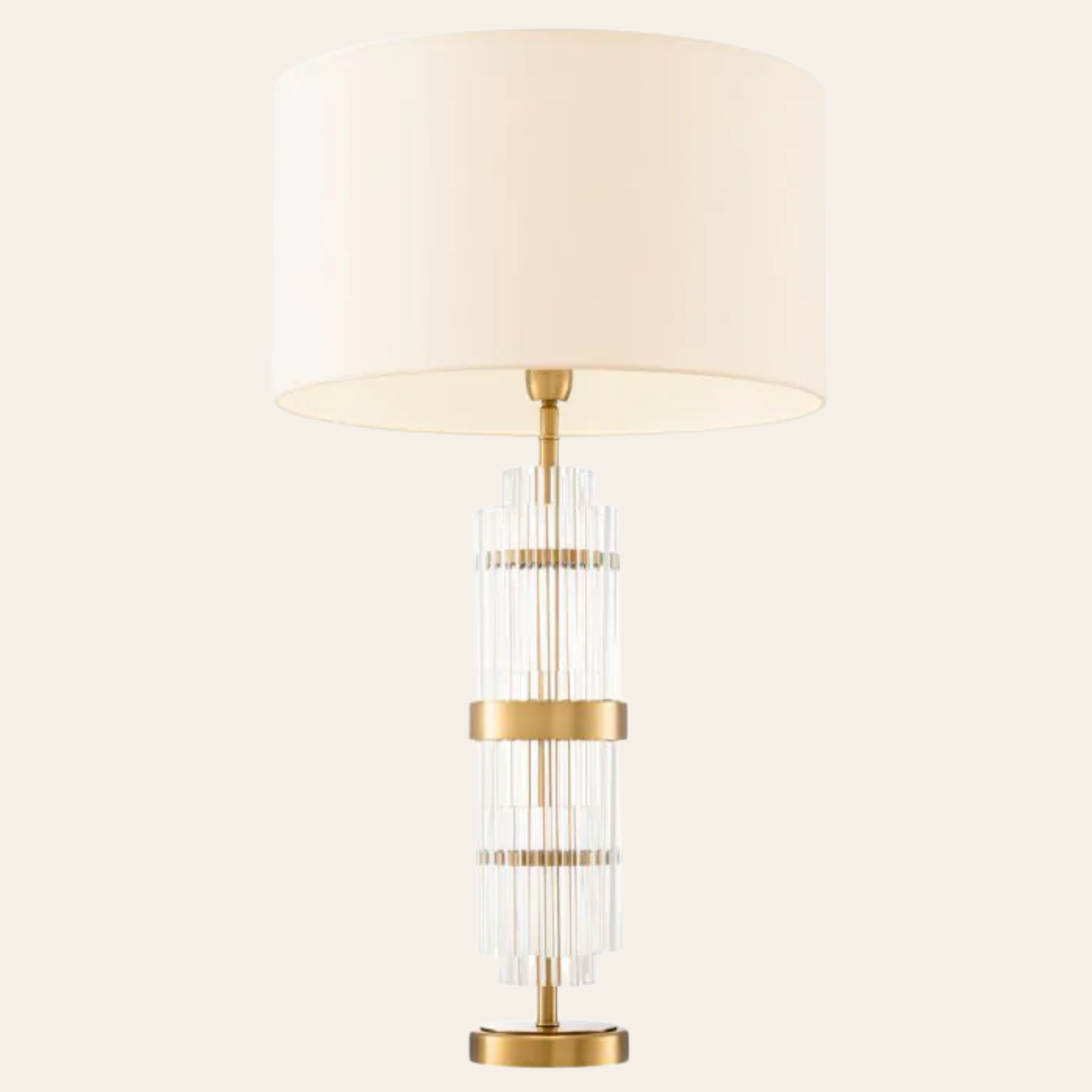 Eichholtz East Tafellamp | Antiek Messing, Helder Glas