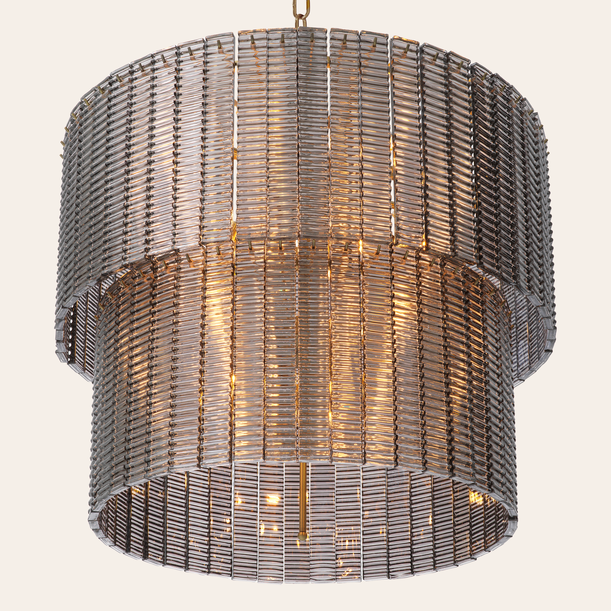 Eichholtz Imperial Double Kroonluchter | Brushed Brass, Smoke Glass
