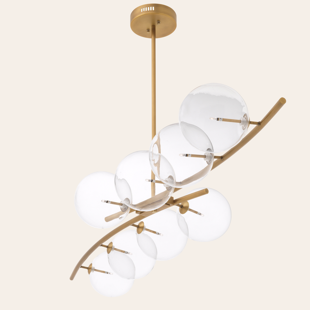 Eichholtz Spezia Hanglamp | Antiek Messing, Helder Glas