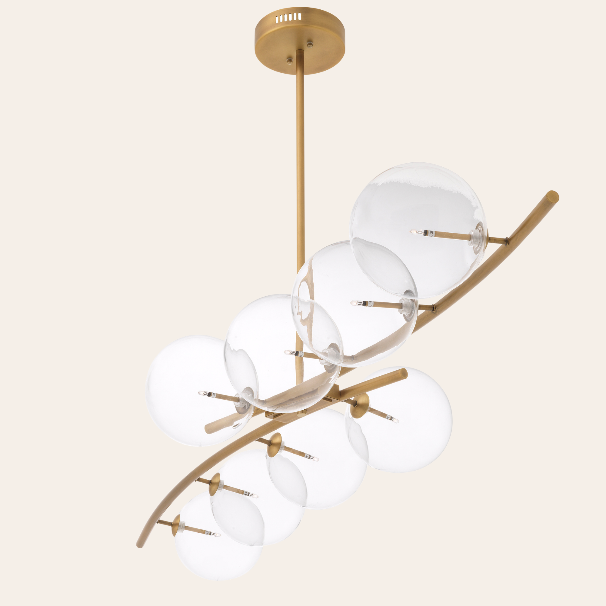 Eichholtz Spezia Hanglamp | Antiek Messing, Helder Glas