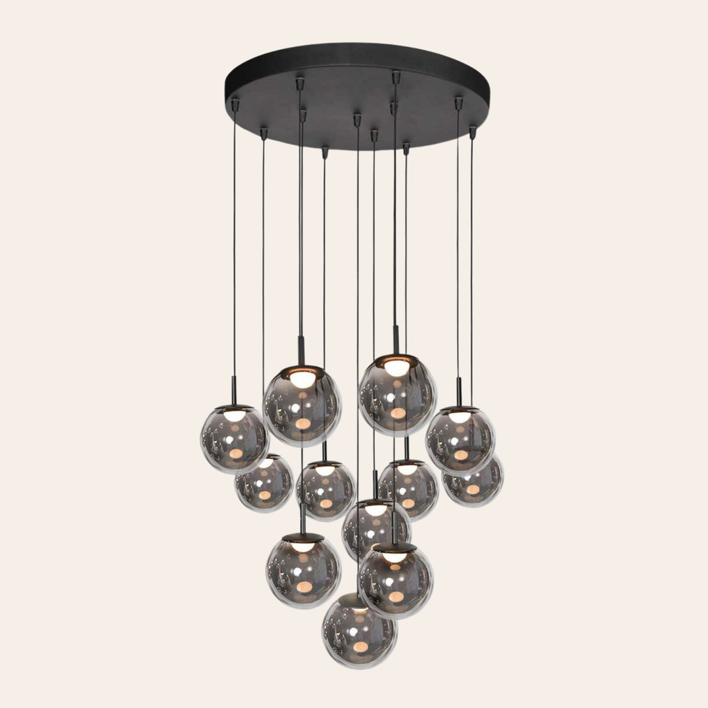 Steinhauer Bollique Hanglamp Zwart | Metaal, 12 Lichtpunten, Dimbaar, Ideaal voor Eettafel en Woonkamer Steinhauer
