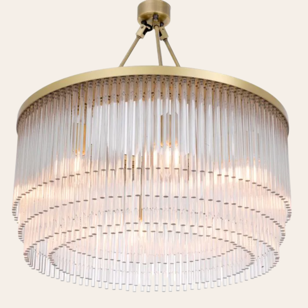 Eichholtz Hector Hanglamp S | Licht Geborsteld Messing, Helder Glas