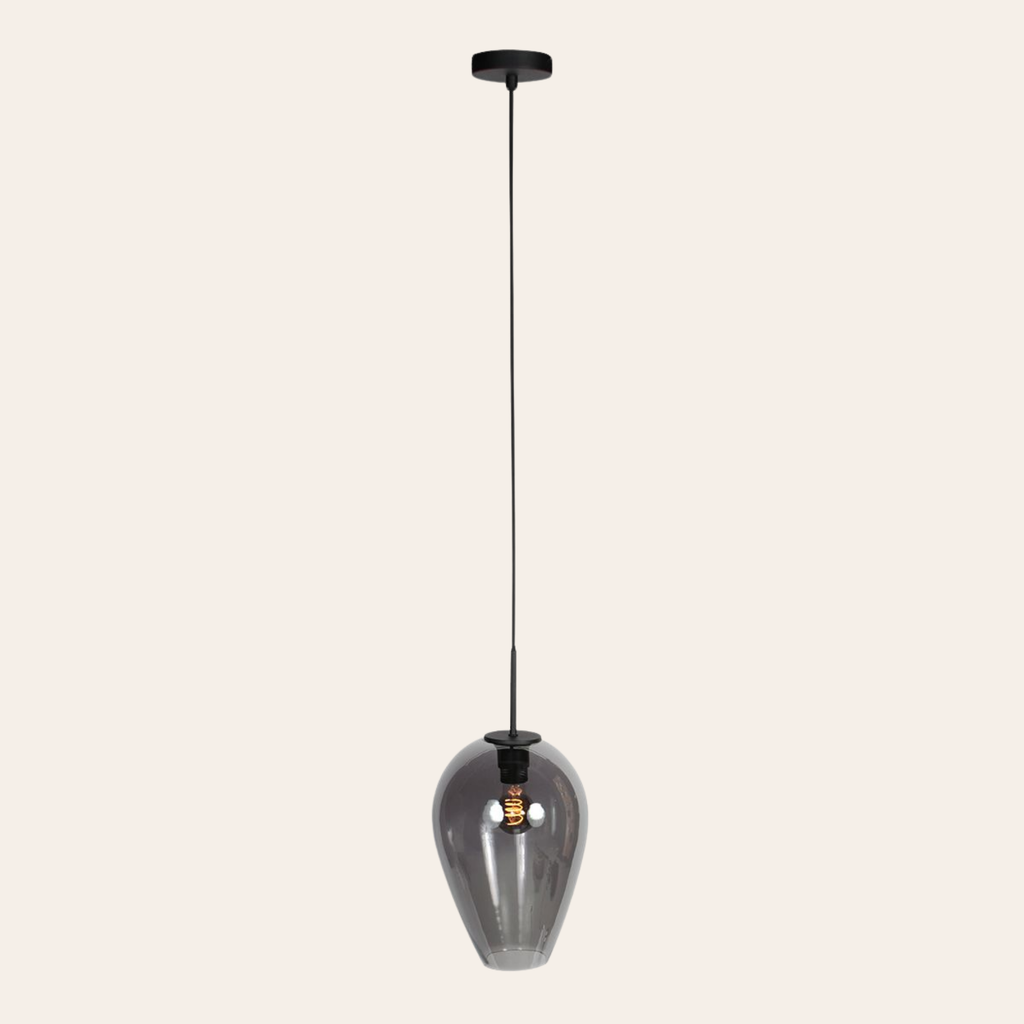 Steinhauer Drovia Hanglamp Eettafel | Smoke Glas, In Hoogte Verstelbaar, Industrieel Design Steinhauer
