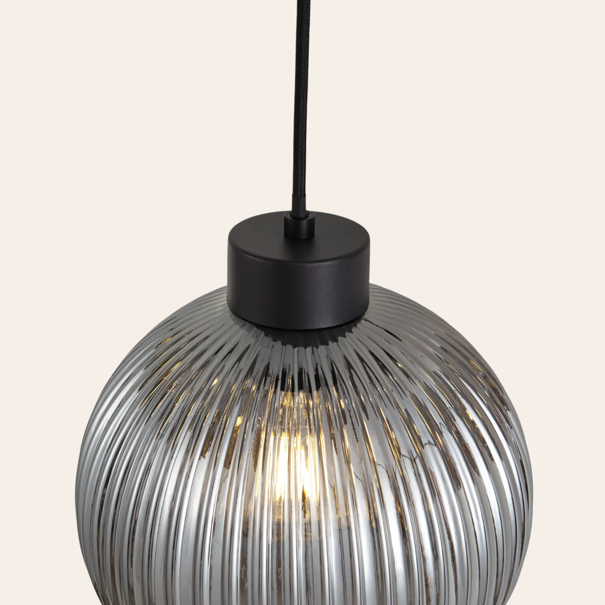QAZQA Ana Smart Hanglamp Zwart met Smoke Glas - 6-Lichts Wifi Hanglamp Inclusief Dimbare LED Lichtbronnen