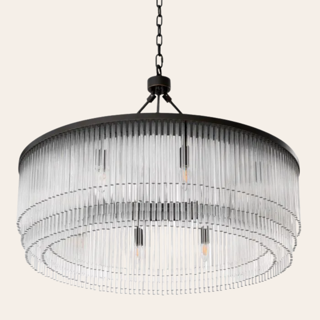 Eichholtz Hector Hanglamp L | Bronsaccenten, Helder Glas