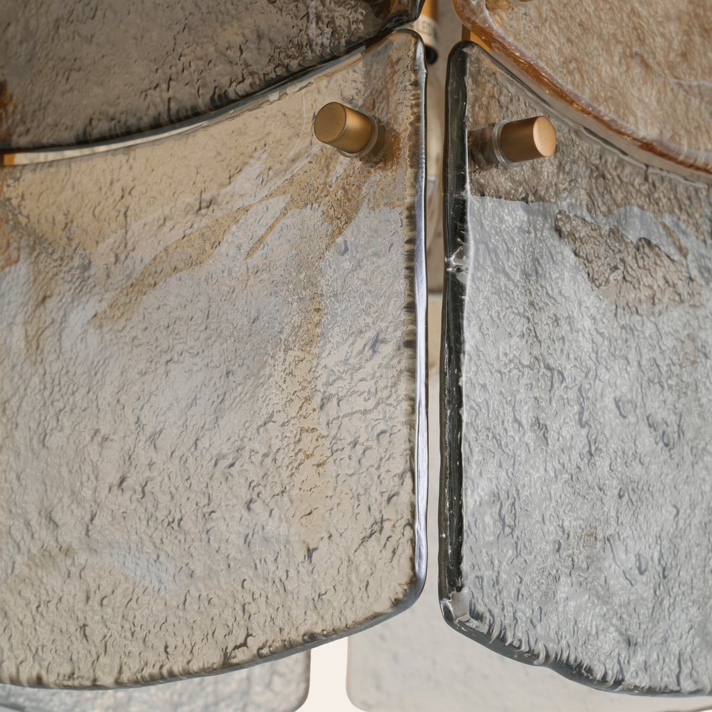 Eichholtz Laurent Kroonluchter | Antiek Messing, Handgemaakt Glas