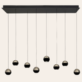 Steinhauer Belluno Hanglamp | Zwart Smoke Glas, 8-Lichts Eettafel Verlichting, Dim-to-Warm