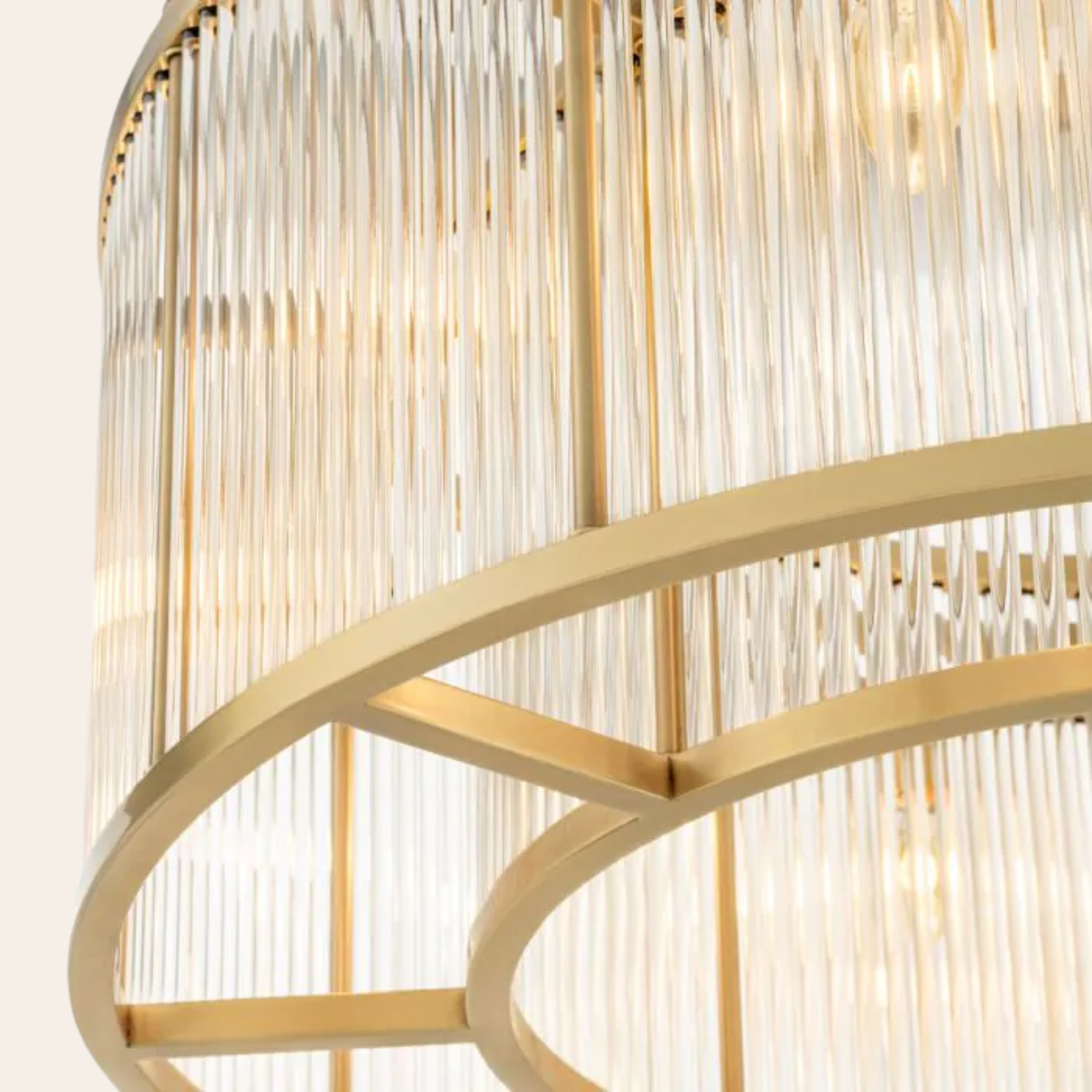 Eichholtz Bernardi L Plafondlamp | Art Deco Glas, Antiek Messing