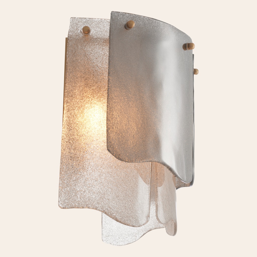 Eichholtz Asinara Wandlamp | Antiek Messing, Handgemaakt Smoke Glas